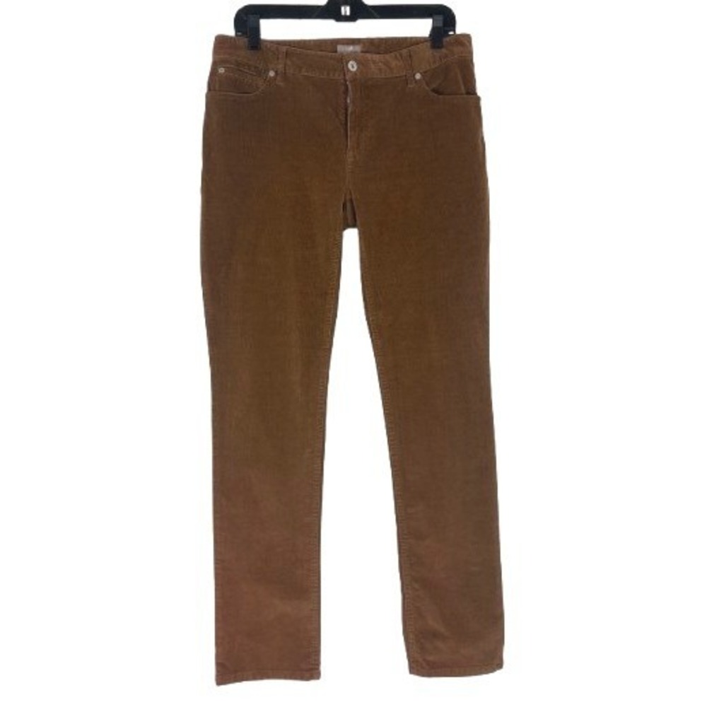 J. Jill Slim Leg Corduroy Pants Brown Stretch Preppy Dark Academia Fall Size 8
